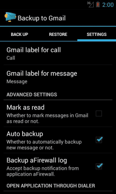 Screenshot of the application Backup To Email - #4