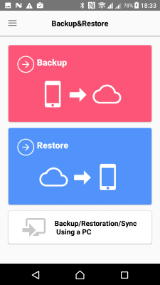 Screenshot of the application JS Backup - #2