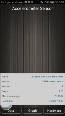 Screenshot of the application Sensor Box for Android - #3