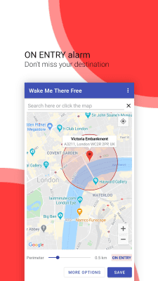 Screenshot of the application Wake Me There - #2