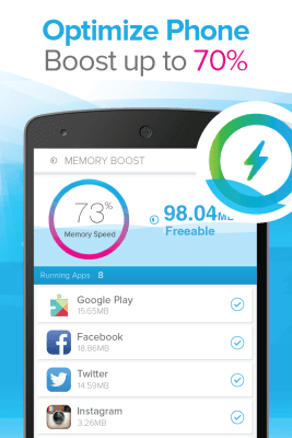 Screenshot of the application Booster app - #2
