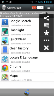 Screenshot of the application Quick cache cleanup - #6