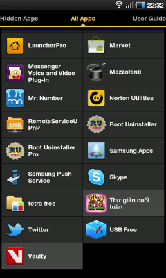 Screenshot of the application Hide Apps Trial - Root - #2
