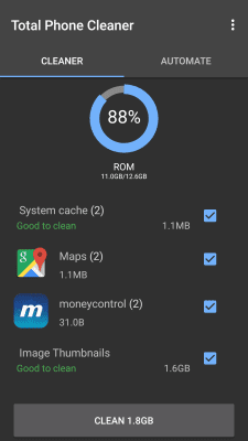 Screenshot of the application Total Memory Cleaner Free - #9