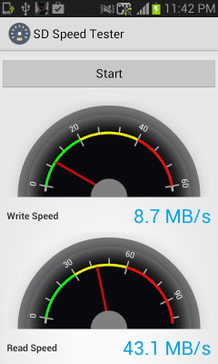 Screenshot of the application SD Speed Tester - #4