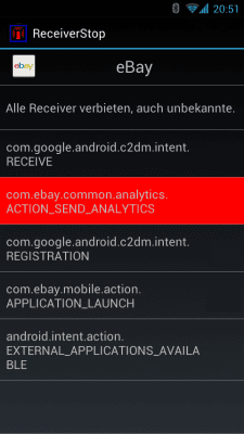 Screenshot of the application ReceiverStop - #2