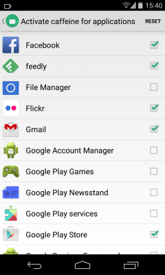 Screenshot of the application Caffeine - #2