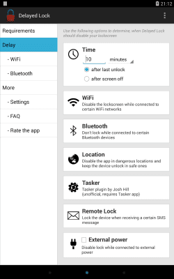 Screenshot of the application Delayed Lock TRIAL - #6