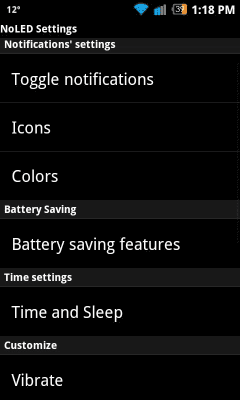 Screenshot of the application NoLED - #7