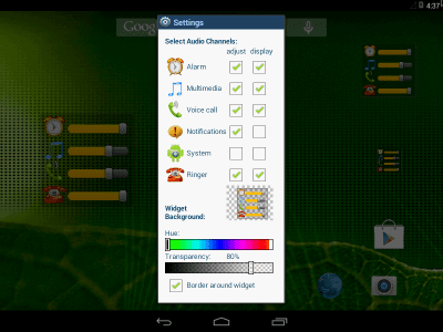 Screenshot of the application Volume control widget - #9