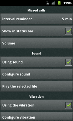 Screenshot of the application Missed calls - #4