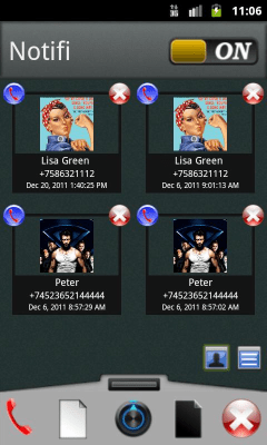 Screenshot of the application Missed calls - #8
