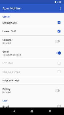 Screenshot of the application Apex Notifier - #2