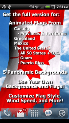 Screenshot of the application NA Flags Free Live Wallpaper - #2
