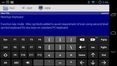 Screenshot of the application Technical Keyboard - #2