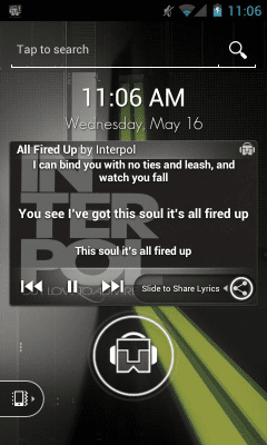 Screenshot of the application TuneWiki Lyric Lock Screen - #2