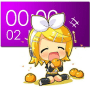 Download Chibi Rin Clock Widget (2x4)