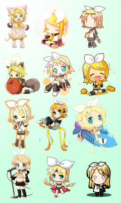Screenshot of the application Chibi Rin Clock Widget (2x4) - #2