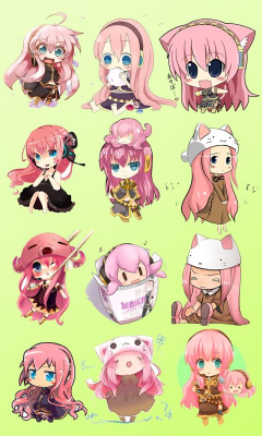 Screenshot of the application Chibi Luka Clock Widget (2x4) - #2