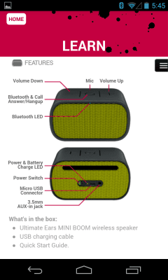 Screenshot of the application UE MINI BOOM - #2