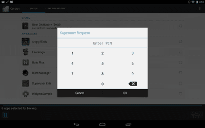 Screenshot of the application ClockworkMod Superuser - #5