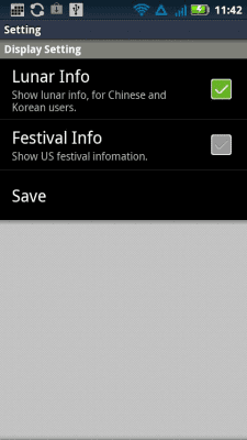 Screenshot of the application EZ Calendar Widget - #3