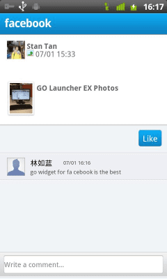 Screenshot of the application GO FBWidget - #4