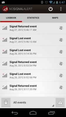 Screenshot of the application No Signal Alert - #1
