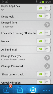 Screenshot of the application Super application lock - #4