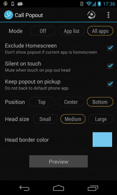 Screenshot of the application Call PopOut - #5