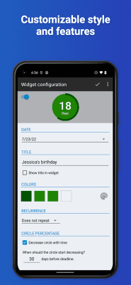 Screenshot of the application CountDown Widget - #4