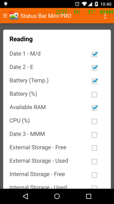 Screenshot of the application Status Bar Mini - #2