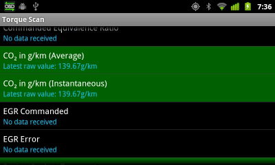 Screenshot of the application TorqueScan (Torque OBD Plugin) - #2