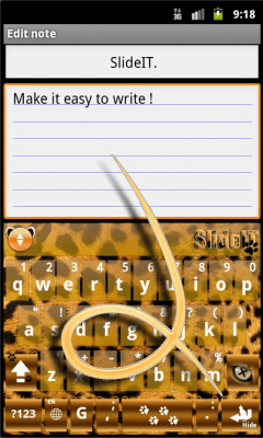Screenshot of the application SlideIT Panther Skin - #2