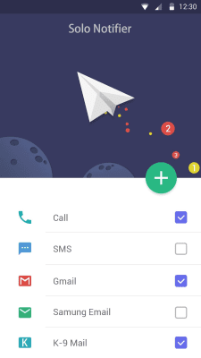 Screenshot of the application Solo Notifier - #2