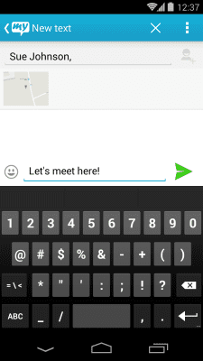 Screenshot of the application mysms – GPS Location Sharing - #2