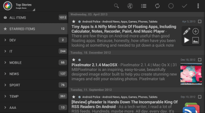 Screenshot of the application Feedly extension for News+ - #9