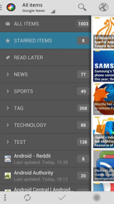 Screenshot of the application Tiny Tiny RSS | News+ - #3