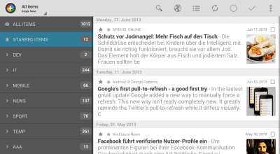Screenshot of the application Tiny Tiny RSS | News+ - #12