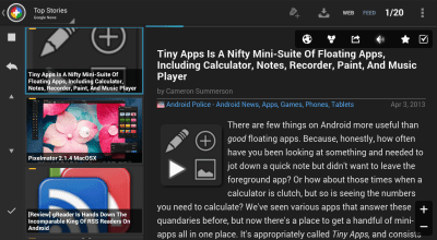 Screenshot of the application Tiny Tiny RSS | News+ - #17