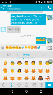 Screenshot of the application Handcent Emoji - #3