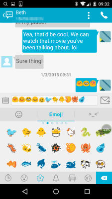 Screenshot of the application Handcent Emoji - #4