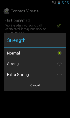 Screenshot of the application exDialer ConnectVibrate Plugin - #2