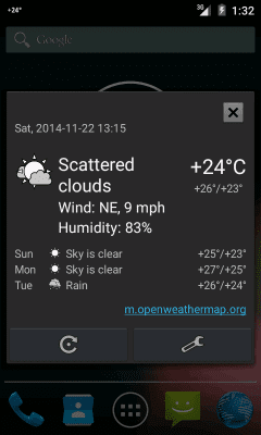Screenshot of the application WNS: White text with a plus - #2