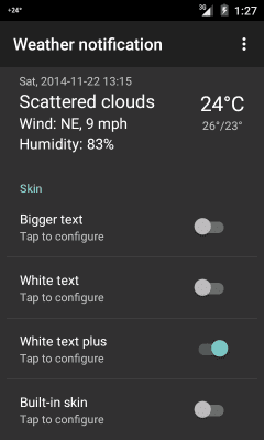 Screenshot of the application WNS: White text with a plus - #5