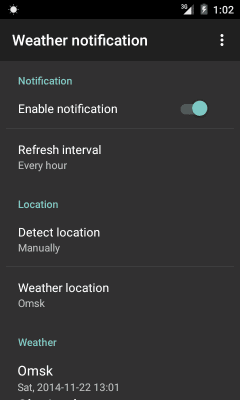 Screenshot of the application WNS: White text - #4