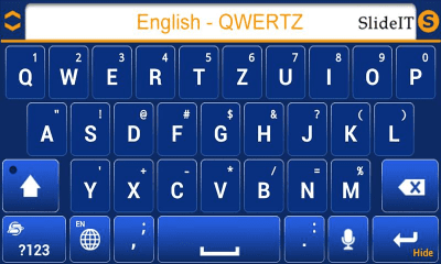 Screenshot of the application SlideIT English QWERTZ Pack - #3