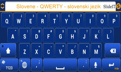 Screenshot of the application SlideIT Slovenian QWERTY Pack - #3