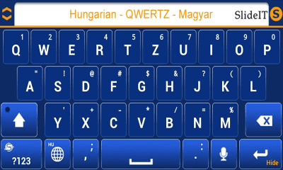 Screenshot of the application SlideIT Hungarian QWERTZ Pack - #3