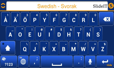 Screenshot of the application SlideIT Swedish Svorak Pack - #3